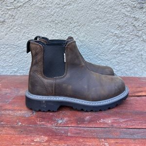 Brown Leather Wolverine Work Boots, Women 6